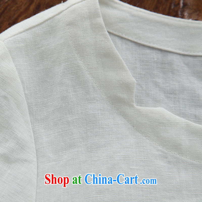 Ink original Ethnic Wind cotton the literary and artistic Chinese hand-painted antique Chinese Han-solid long-sleeved T-shirt ladies white XXL, ink, and shopping on the Internet