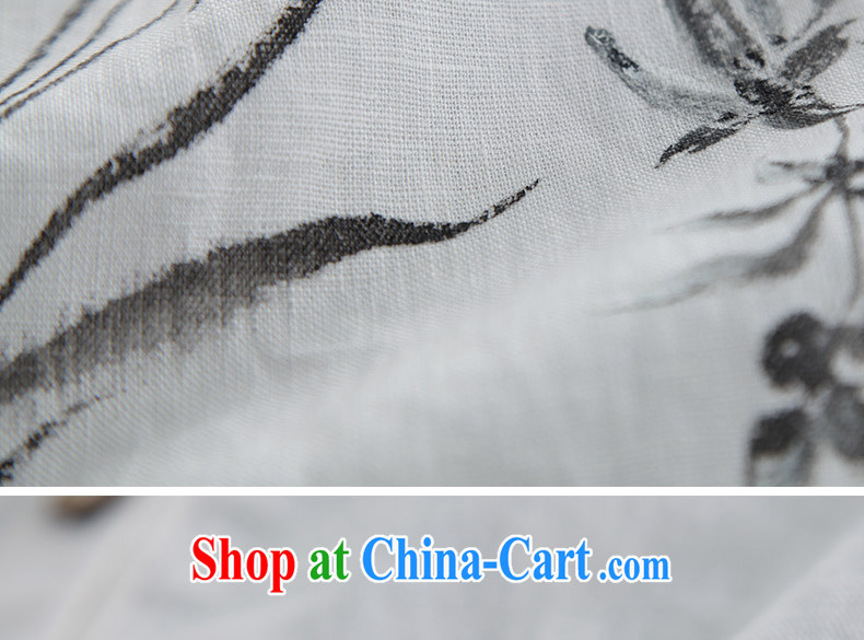 Ink improved Chinese Ethnic Wind cotton Ma shirt retro hand-painted art tea serving Chinese Han-T-shirt ladies white S - pre-sale 5 Days pictures, price, brand platters! Elections are good character, the national distribution, so why buy now enjoy more preferential! Health