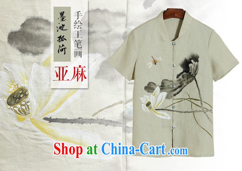 Ink summer new cotton the improved Chinese Ethnic Wind Chinese Han-hand-painted Lotus T-shirt retreat serving tea service M Tsing XXL pictures, price, brand platters! Elections are good character, the national distribution, so why buy now enjoy more preferential! Health
