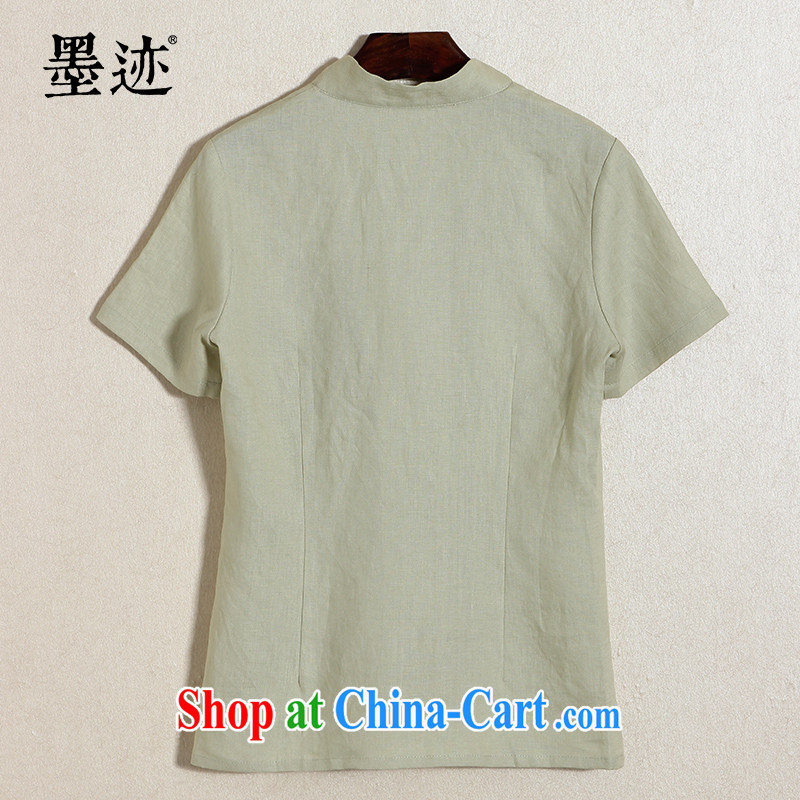 Ink summer new cotton the improved Chinese Ethnic Wind Chinese Han-hand-painted Lotus shirt retreat serving tea service M Tsing XXL, ink, and shopping on the Internet