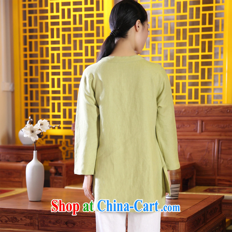 Ink 2014 autumn basket with the original Tang women improved Han-female retro ethnic wind dress hand-painted Xuan take light green XXL, ink, and shopping on the Internet