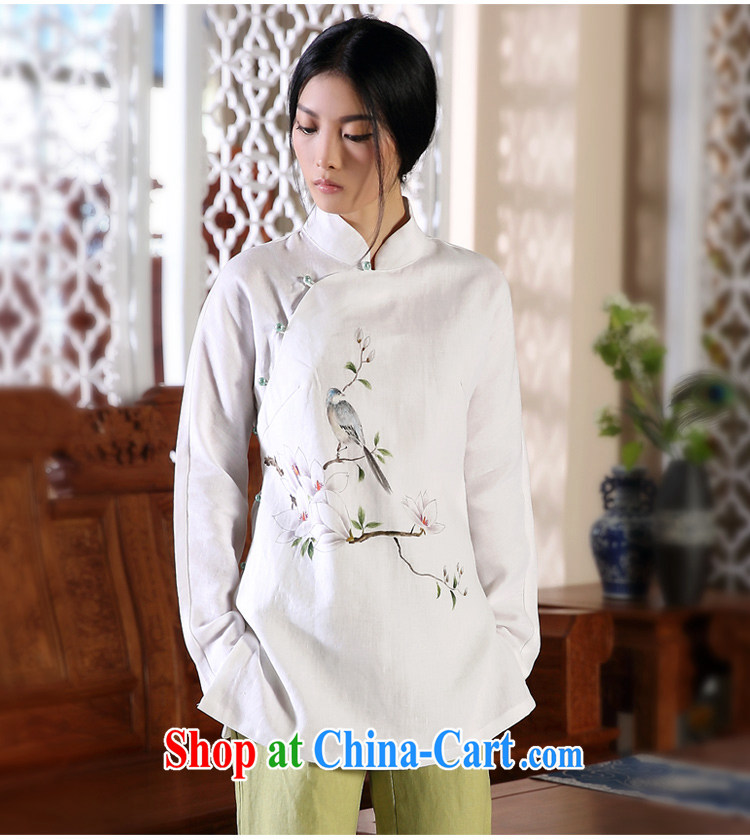 ink in the autumn bird fall and winter, hand-painted cotton the Chinese girl Chinese Han-ethnic wind jacket white XXL pictures, price, brand platters! Elections are good character, the national distribution, so why buy now enjoy more preferential! Health