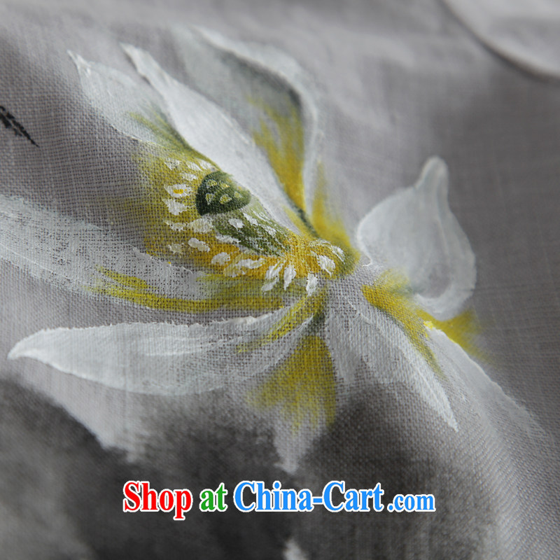 Ink cotton the Tang with new spring and autumn loose linen hand-painted mounted on literature and art, loose or relaxed Lotus linen XXL, ink, and shopping on the Internet