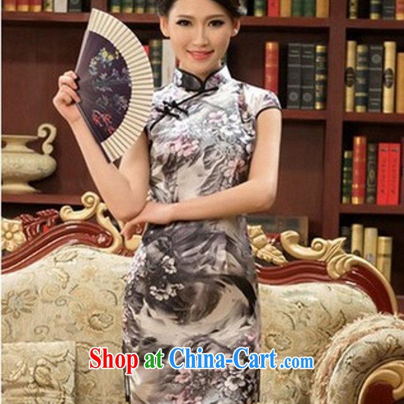 2015 new water the blue and white porcelain everyday dresses skirts beauty graphics thin ultra-thin dresses show photo dress 1XXL need to be done is not supported, return love so Pang, shopping on the Internet
