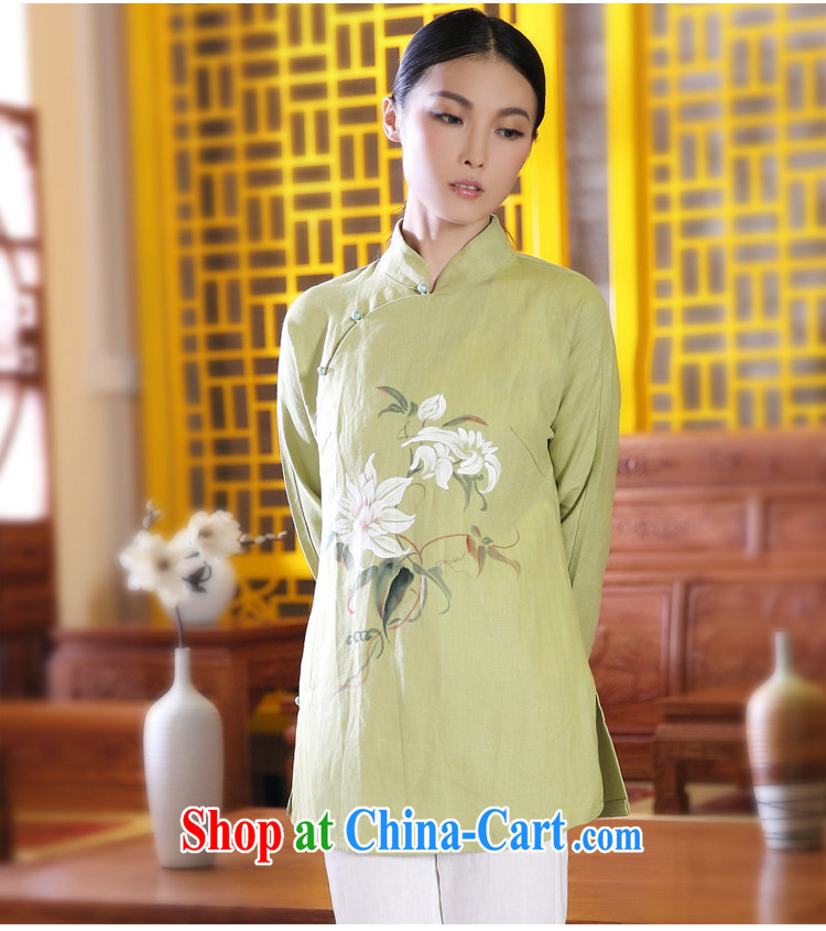 Ink 2015 new hand-painted cotton the Chinese girl Chinese Han-T-shirt ethnic wind retro jacket green XXL pictures, price, brand platters! Elections are good character, the national distribution, so why buy now enjoy more preferential! Health