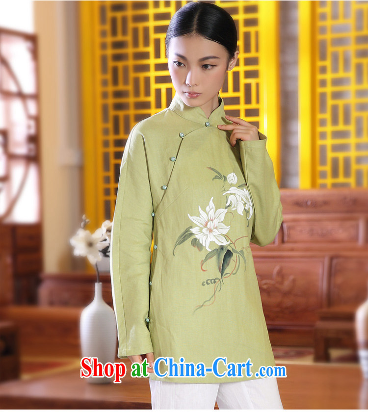 Ink 2015 new hand-painted cotton the Chinese girl Chinese Han-T-shirt ethnic wind retro jacket green XXL pictures, price, brand platters! Elections are good character, the national distribution, so why buy now enjoy more preferential! Health