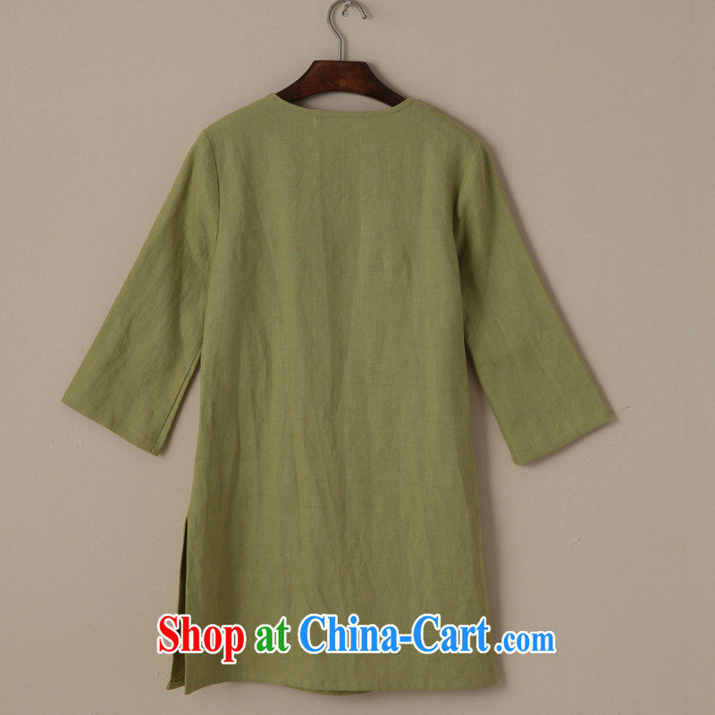 Ink meticulous cuckoo original design arts and cultural, ethnic wind cotton the Girls fall on China wind Chinese large, female Green XXL, ink, and shopping on the Internet