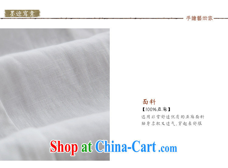 Ink spring new hand-painted cotton Ma Tang women Chinese Han-T-shirt ethnic wind retro jacket white XXL pictures, price, brand platters! Elections are good character, the national distribution, so why buy now enjoy more preferential! Health