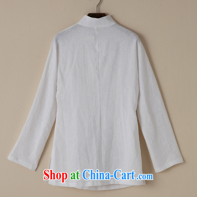 Spring and Autumn marks new products hand-painted cotton the Chinese female Chinese Han-T-shirt ethnic wind retro jacket white XXL, ink, and shopping on the Internet