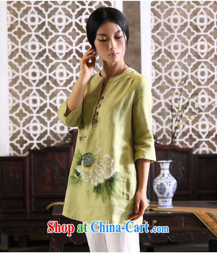 Autumn marks the new hand-painted original cotton Ma Tang women-han-T-shirt ethnic wind in beauty T-shirt light green XXL pictures, price, brand platters! Elections are good character, the national distribution, so why buy now enjoy more preferential! Health