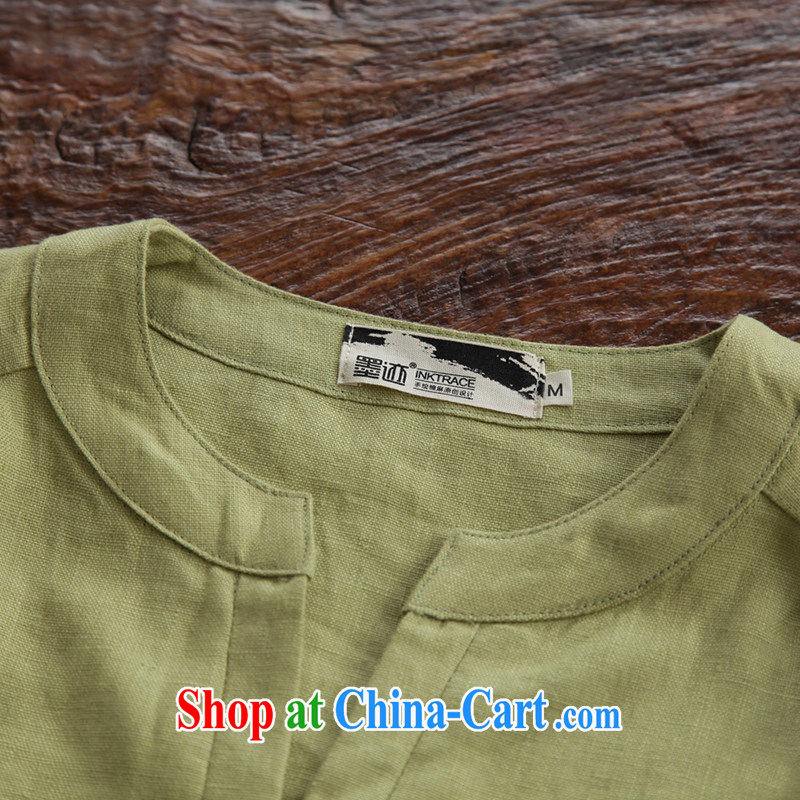 Autumn marks the new hand-painted original cotton Ma Tang women-han-T-shirt ethnic wind in beauty T-shirt light green XXL, ink, and shopping on the Internet
