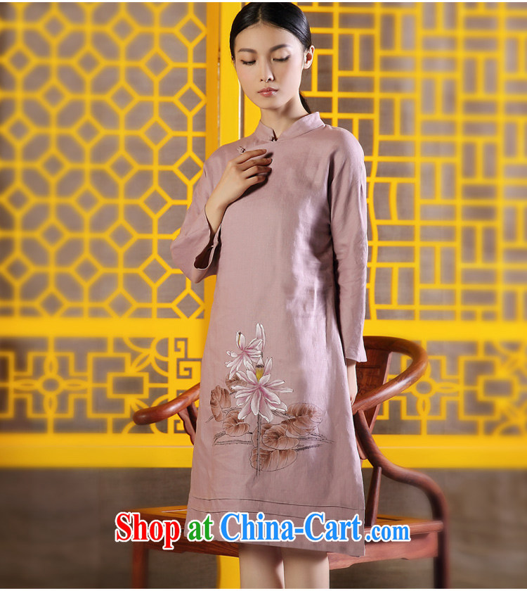 Ink cotton the female Zen clothing linen Chinese Ethnic Wind improved Han-retro hand-painted art girls dresses light purple XXL pictures, price, brand platters! Elections are good character, the national distribution, so why buy now enjoy more preferential! Health
