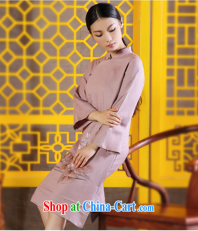 Ink cotton the female Zen clothing linen Chinese Ethnic Wind improved Han-retro hand-painted art girls dresses light purple XXL pictures, price, brand platters! Elections are good character, the national distribution, so why buy now enjoy more preferential! Health