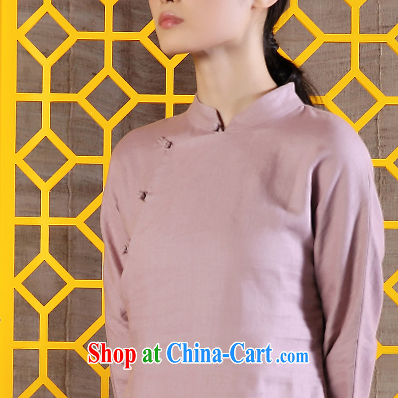 Ink cotton the female Zen clothing linen Chinese Ethnic Wind improved Han-retro hand-painted art girls dresses light purple XXL, ink, and on-line shopping