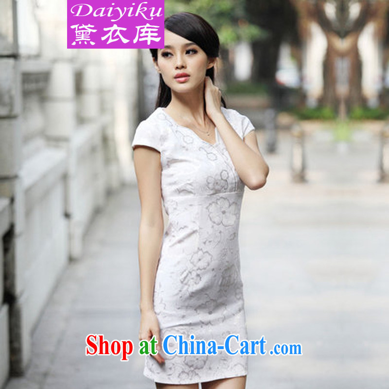 Diane Yi Library 2015 summer new stylish embroidered improved cheongsam summer Chinese daily retro cheongsam dress girls pink XL, Diane Yi Library (DAIYIKU), online shopping