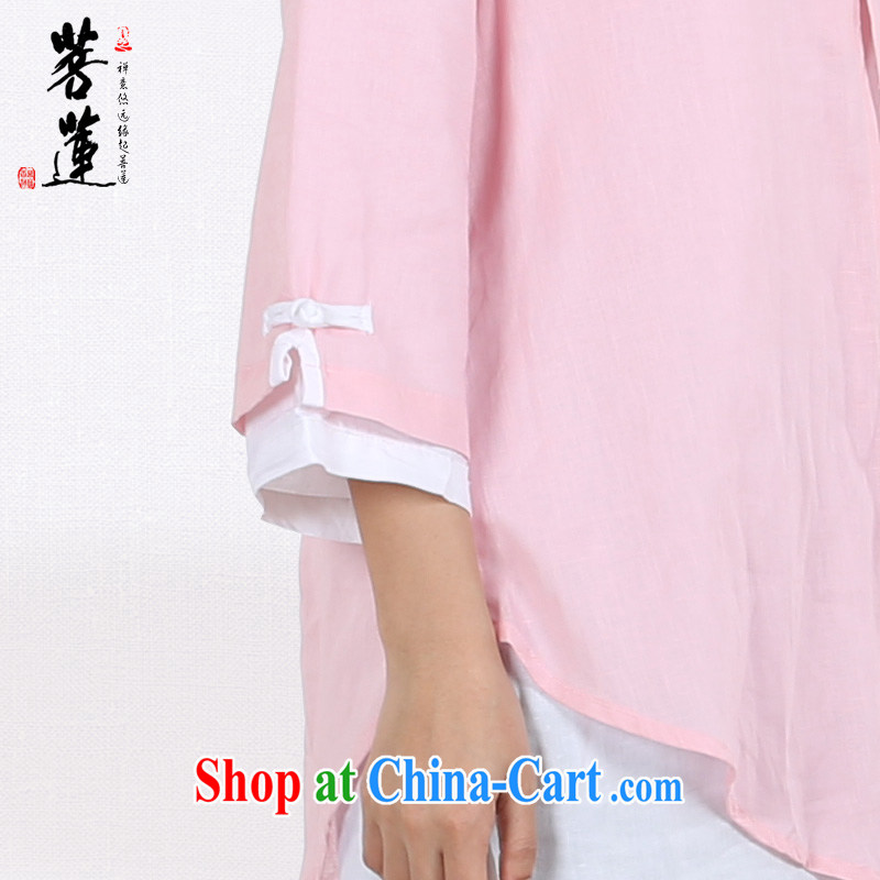 Restrictive Lin Monastery serving original autumn summer ultra-thin double linen cotton the Zen clothing leisure retreat Nepal yoga clothing, clothing and pink L, pursued Lin, and shopping on the Internet