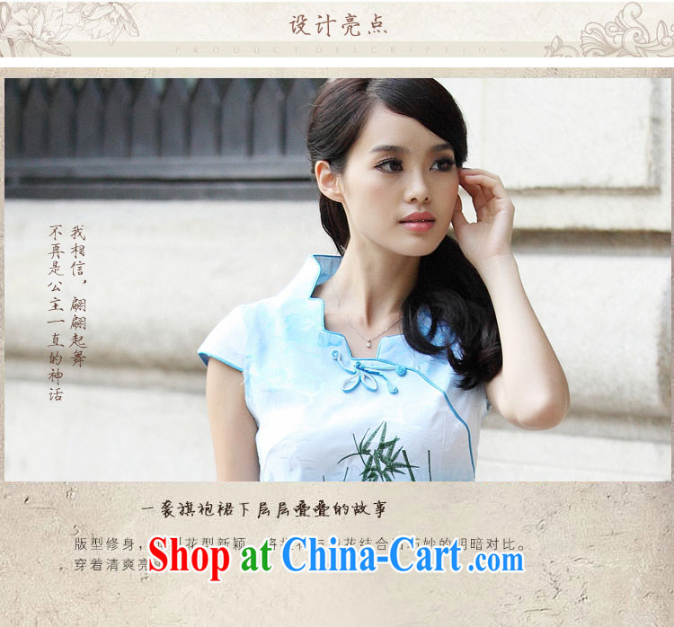 Diane Yi Library 2015 New Female with short-sleeve retro cheongsam dress summer-style clothing and blue XL pictures, price, brand platters! Elections are good character, the national distribution, so why buy now enjoy more preferential! Health