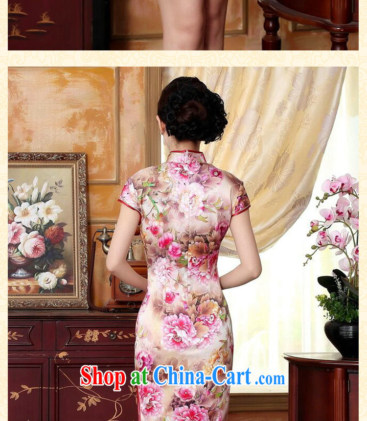 Dan smoke new summer dresses the color day pure incense, the flower painting stretch Satin sauna silk dinner short cheongsam Wan-Kennedy Peony 2 XL pictures, price, brand platters! Elections are good character, the national distribution, so why buy now enjoy more preferential! Health