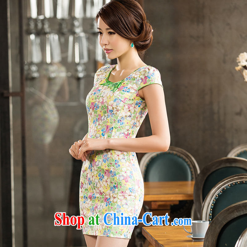 Sir David WILSON, cheongsam dress improved stylish 2015 summer spring floral embroidery short girls Daily Beauty dresses floral green XXXL, Sir David WILSON, and, shopping on the Internet