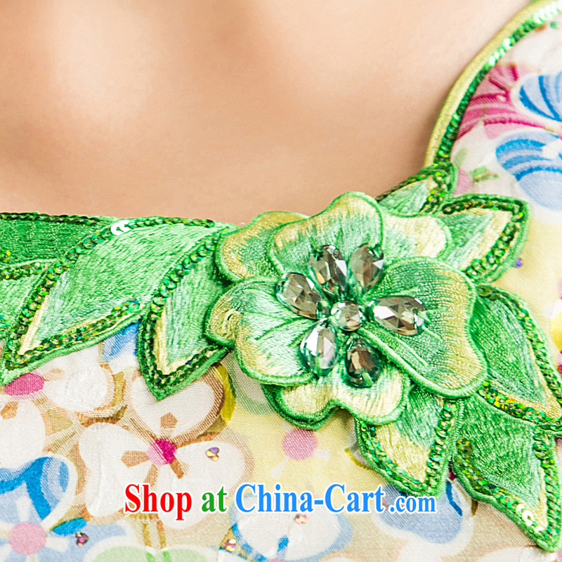 Sir David WILSON, cheongsam dress improved stylish 2015 summer spring floral embroidery short girls Daily Beauty dresses floral green XXXL, Sir David WILSON, and, shopping on the Internet