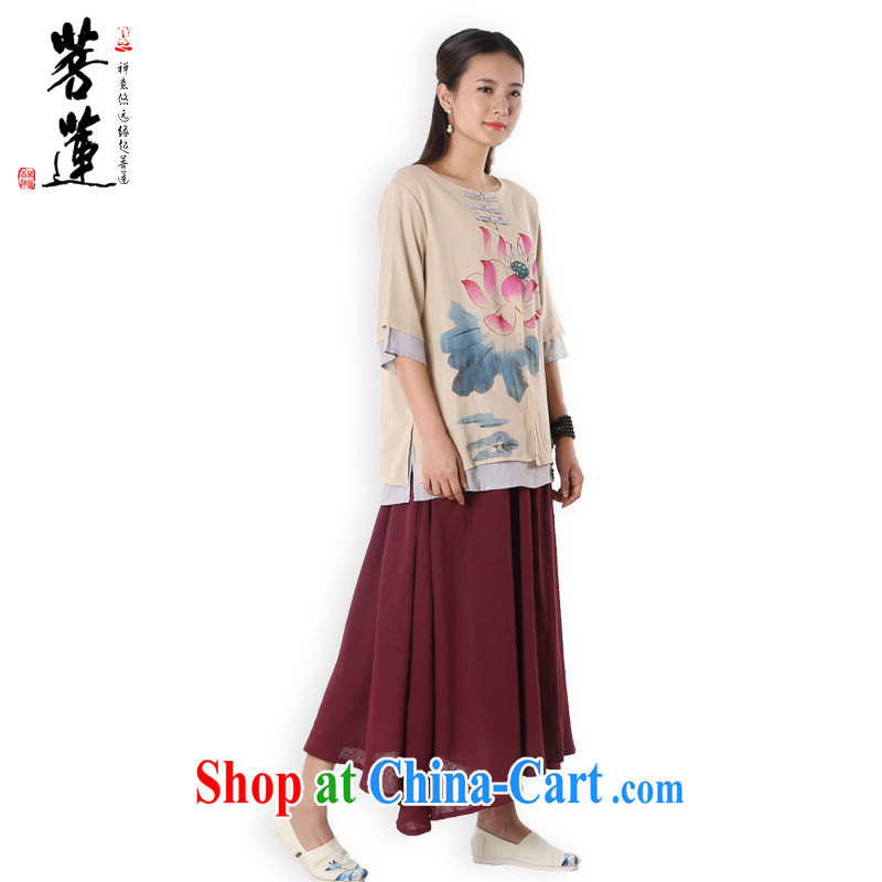 Restrictive Lin Monastery serving original autumn summer ultra-thin double linen cotton the Zen clothing leisure retreat Nepal yoga clothing, clothing and card its painted yellow Lin L, pursued Lin, shopping on the Internet