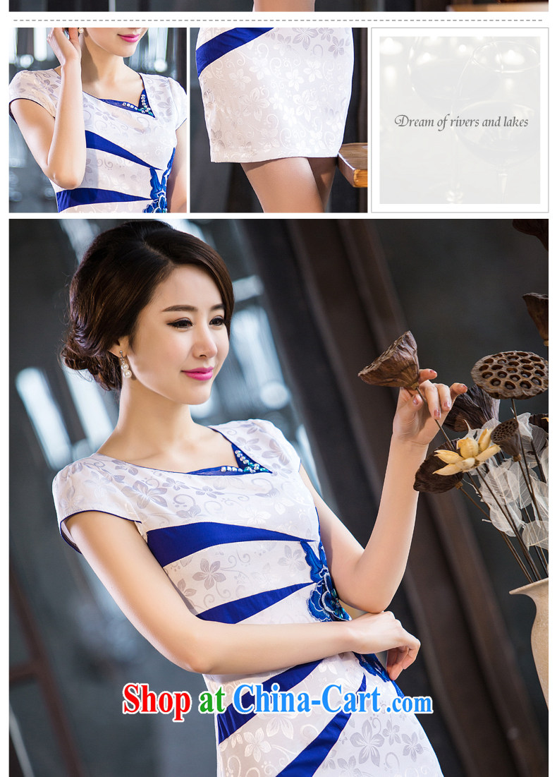David WILSON, cheongsam dress 2015 new summer beauty and stylish graphics thin short antique Chinese daily improved female Ki robe embroidered waist-line white XXXL pictures, price, brand platters! Elections are good character, the national distribution, so why buy now enjoy more preferential! Health