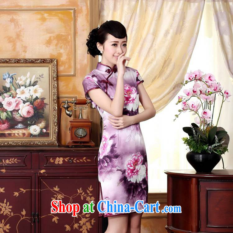 In accordance with the conditions in summer and stylish new retro improved autumn colors Peony silk poster positioning take short, cultivating cheongsam dress LGD/Z #0023 figure 2 XL pictures, price, brand platters! Elections are good character, the national distribution, so why buy now enjoy more preferential! Health