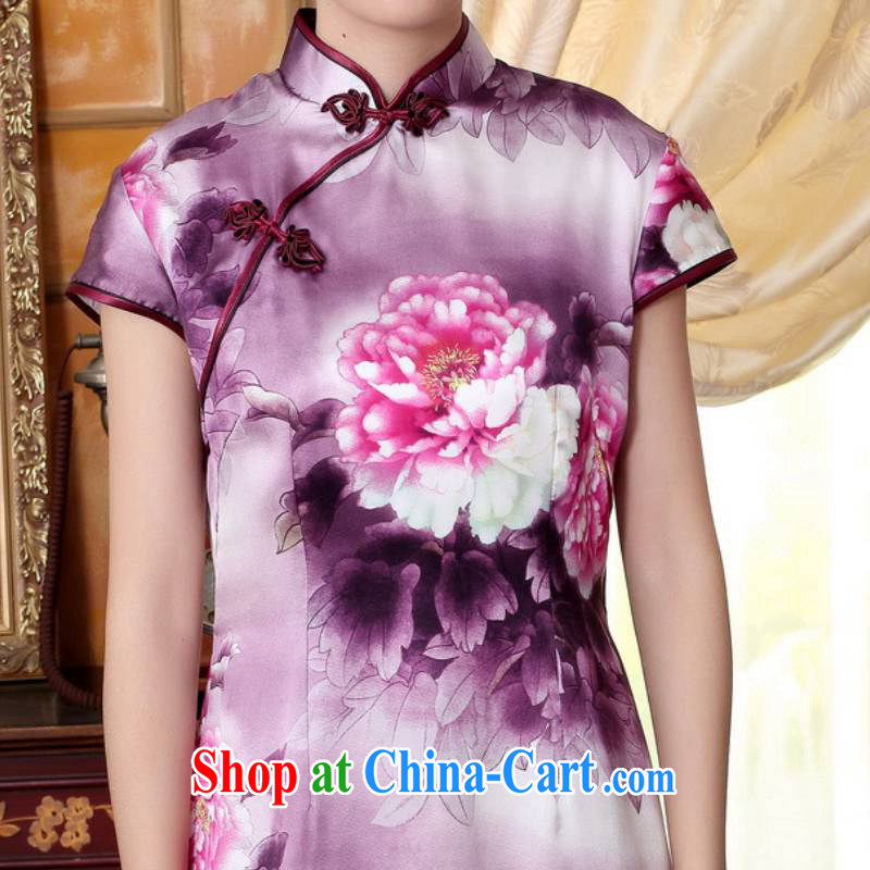 In accordance with the conditions in summer and stylish new retro improved autumn colors Peony silk poster positioning take short, cultivating cheongsam dress LGD/Z 0023 #as figure 2 XL, in accordance with the situation, and, on-line shopping