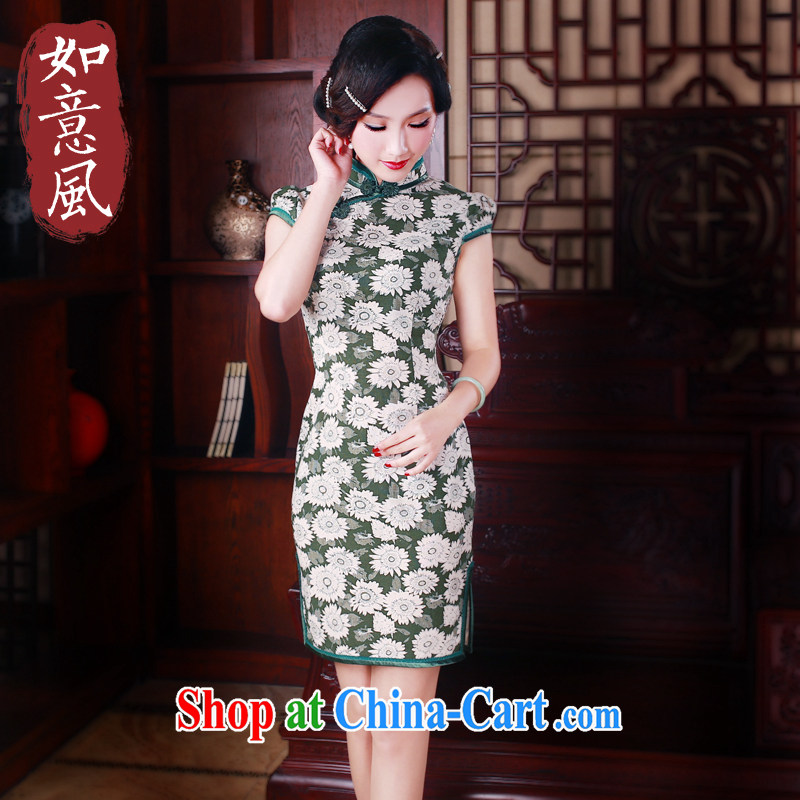Wind sporting high-end cotton the cheongsam dress short and stylish everyday improved antique cheongsam dress 5092 new 5092 fancy XXL sporting, wind, shopping on the Internet