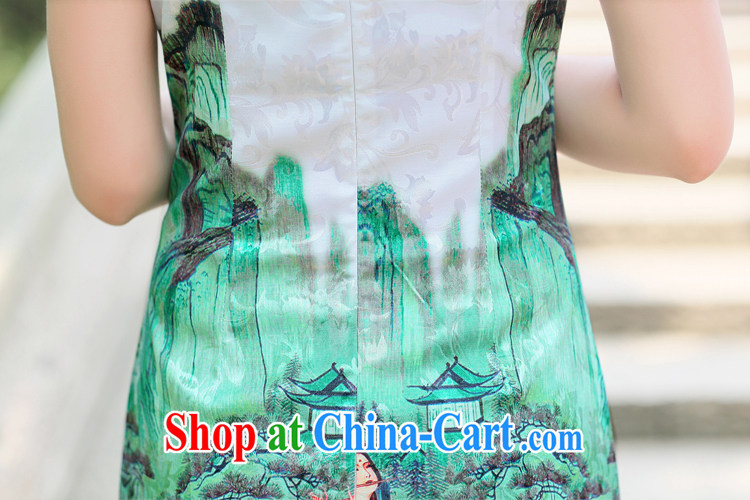 Kam Ming Yin Yue 7 summer 2015 new minimalist retro beauty stamp cheongsam dress gold beauty figure XL pictures, price, brand platters! Elections are good character, the national distribution, so why buy now enjoy more preferential! Health