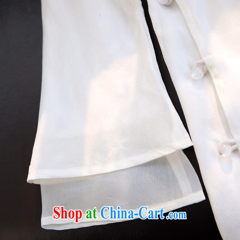 Pre-sale 2015 summer, pure white literary replica ancient Shanghai National Culture Quality Improvement Chinese T-shirt girls summer China wind jacket J 50,528 white pre-sale June 12, shipping L, Donald Rumsfeld, Mr Henry Tang, shopping on the Internet