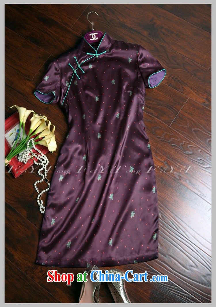 Pre-sale 2015 summer, Old Shanghai, for antique Chinese style qipao single female summer 22, M silk stamp of the wrinkled cheongsam dress J 50,604 purple book 20 days L pictures, price, brand platters! Elections are good character, the national distribution, so why buy now enjoy more preferential! Health