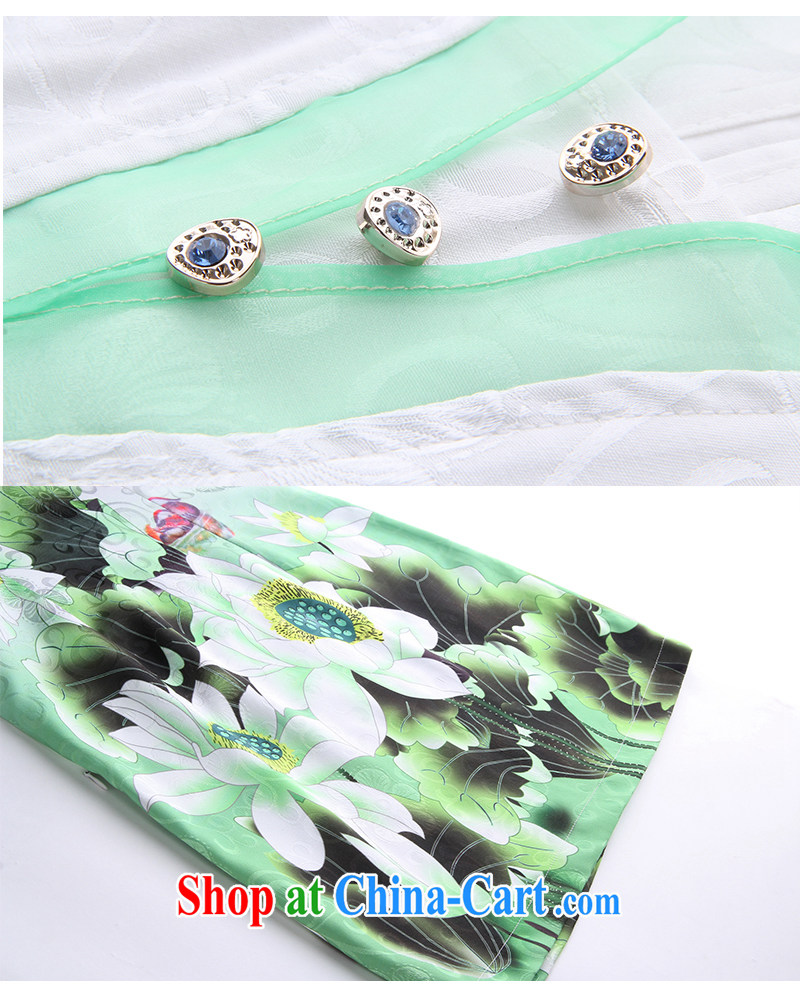 XUAN FENG 2015 summer new Korean female beauty temperament personality V collar elegant Lotus ladies improved cheongsam dress green XXXL pictures, price, brand platters! Elections are good character, the national distribution, so why buy now enjoy more preferential! Health
