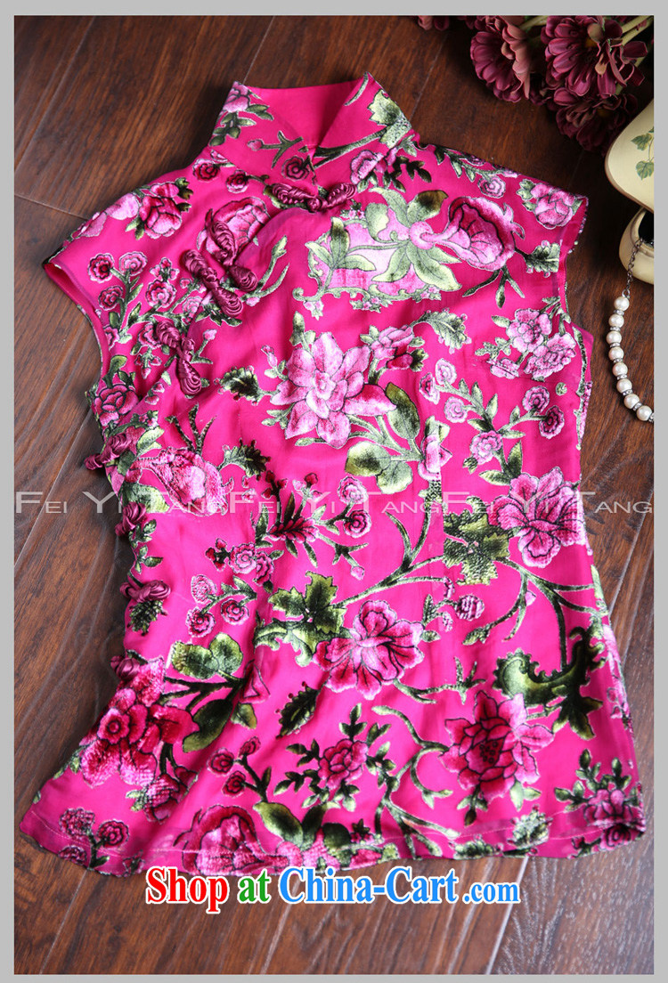 Pre-sale 2015 summer Silk Cheongsam retro short-sleeved T-shirt Chinese Tang women summer short-sleeve and collar wool-clip Ethnic Wind the red pre-sale XL pictures, price, brand platters! Elections are good character, the national distribution, so why buy now enjoy more preferential! Health