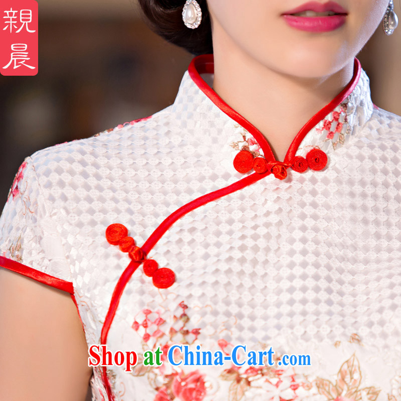 pro-am 2015 new daily improved stylish lace cheongsam dress, summer long, short-sleeved qipao dresses long 2XL, pro-am, shopping on the Internet