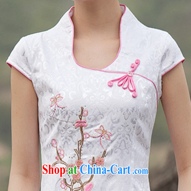 Yu Cisco's summer 2015 new stylish and cultivating Chinese Antique high-end embroidery cheongsam dress pink XL Tsutomu Hata, Cisco, and shopping on the Internet