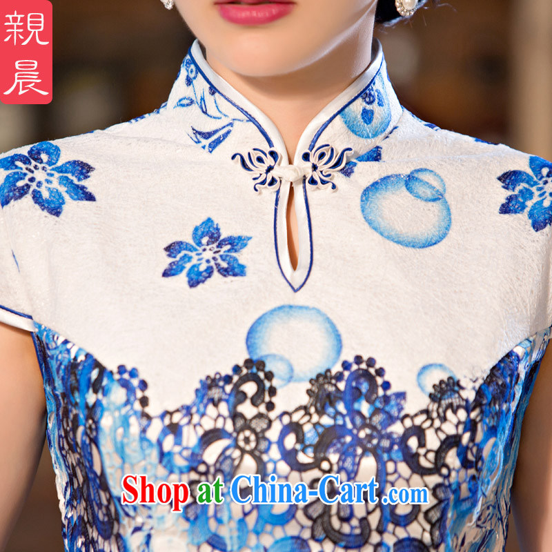pro-am, new 2015 improved stylish lace cheongsam dress daily summer, long, short-sleeved qipao dresses long 2XL, pro-am, shopping on the Internet