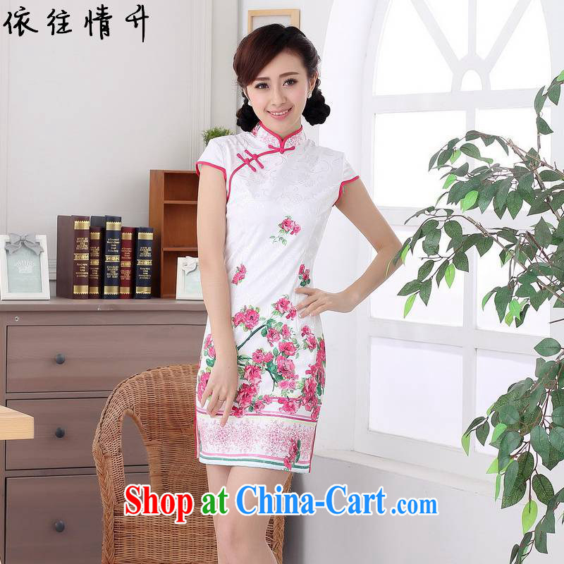 In accordance with the situation in summer fashion summer dress retro improved daily Tang on the collar is tight cultivating short-sleeved Chinese cheongsam dress LGD_D _0006 figure 2 XL