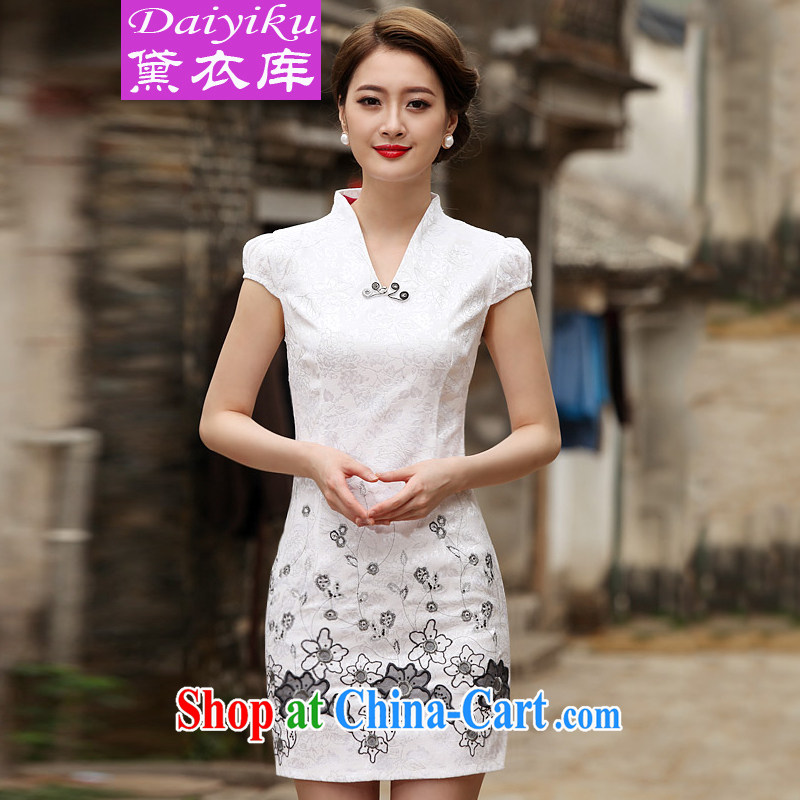 Diane Yi Library 2015 new Stylish retro short dresses summer improved cheongsam dress, daily outfit skirt pink XXL, Diane Yi Library (DAIYIKU), and shopping on the Internet