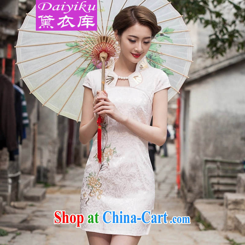 Diane Yi Library 2015 new summer fashion improved cheongsam dress daily video thin beauty short cheongsam dress, pink XL, Diane Yi Library (DAIYIKU), online shopping