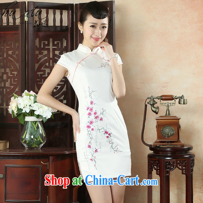 spend the summer new cheongsam dress Chinese improved, for a tight embroidered light cultivating small Phillips-short dresses such as the color 2 XL, figure, and shopping on the Internet