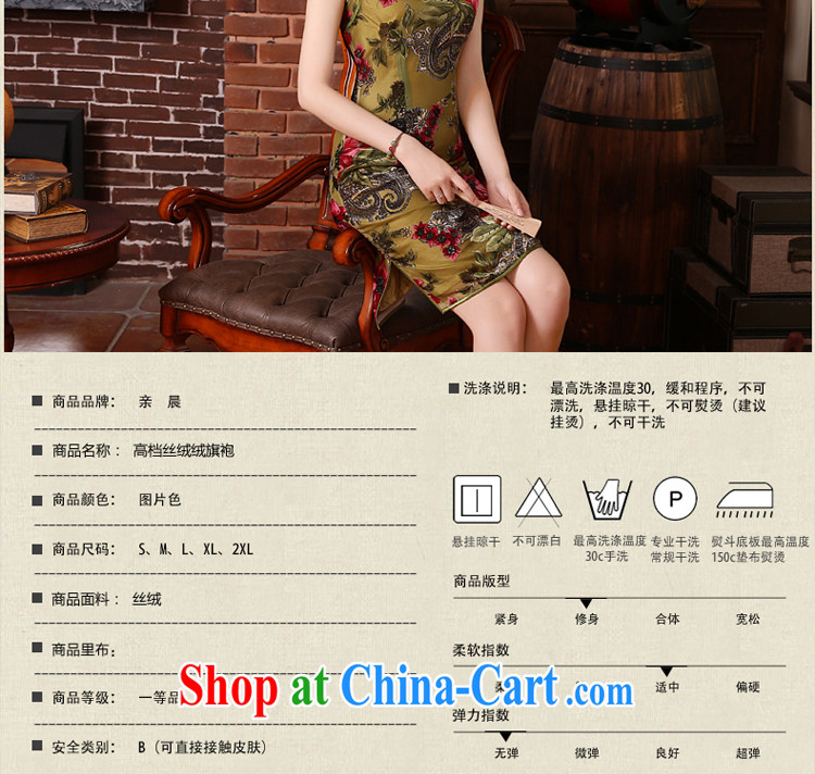 pro-am 2015 new upscale spring and summer wedding wedding retro, old mother with cheongsam dress velvet dress green 2 XL pictures, price, brand platters! Elections are good character, the national distribution, so why buy now enjoy more preferential! Health