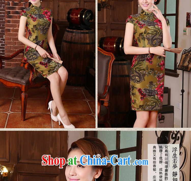 pro-am 2015 new upscale spring and summer wedding wedding retro, old mother with cheongsam dress velvet dress green 2 XL pictures, price, brand platters! Elections are good character, the national distribution, so why buy now enjoy more preferential! Health