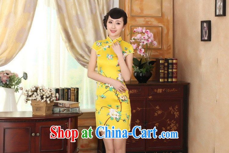Mrs Ingrid sprawl economy 2015 summer Korean beauty and stylish cotton short-sleeved retro Chinese cheongsam dress D 0004 - A XXL pictures, price, brand platters! Elections are good character, the national distribution, so why buy now enjoy more preferential! Health