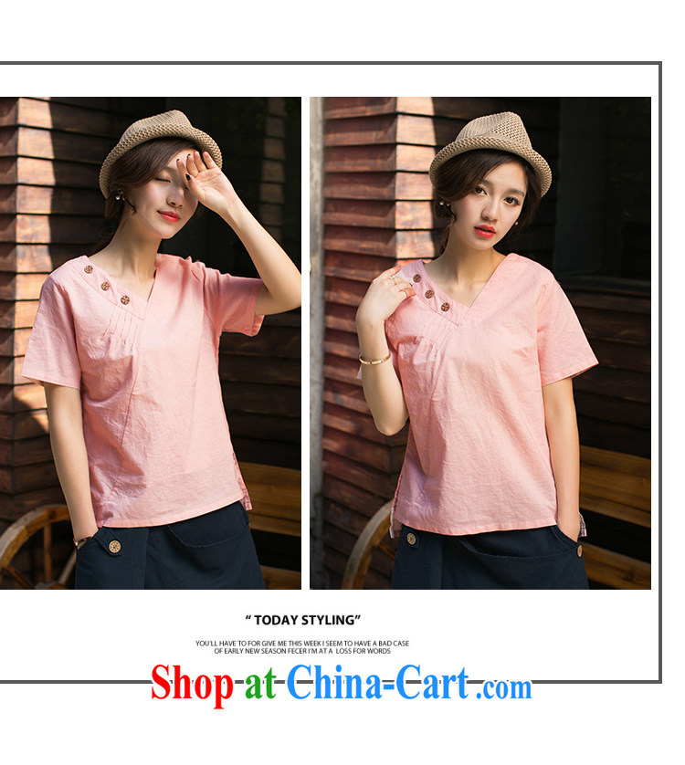 Sunny commuter store summer 2015 the latest women literary T shirts stylish V-neck collar, the charge-back design cultivating women T-shirt water blue XL pictures, price, brand platters! Elections are good character, the national distribution, so why buy now enjoy more preferential! Health