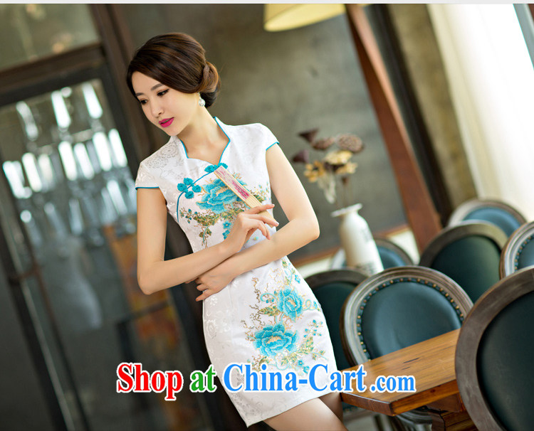 Ben Stiller sin the US daily qipao dresses short 2015 new dresses summer improved the Code women toast clothing blue flower XXL pictures, price, brand platters! Elections are good character, the national distribution, so why buy now enjoy more preferential! Health