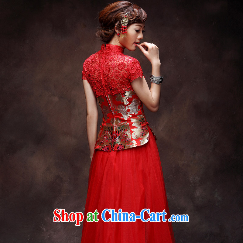 Sir David WILSON, bridal wedding dress skirt Chinese red-su Wo service 2015 spring and summer new stylish retro long serving toast red 9 XXL cuff, no point in time, and shopping on the Internet