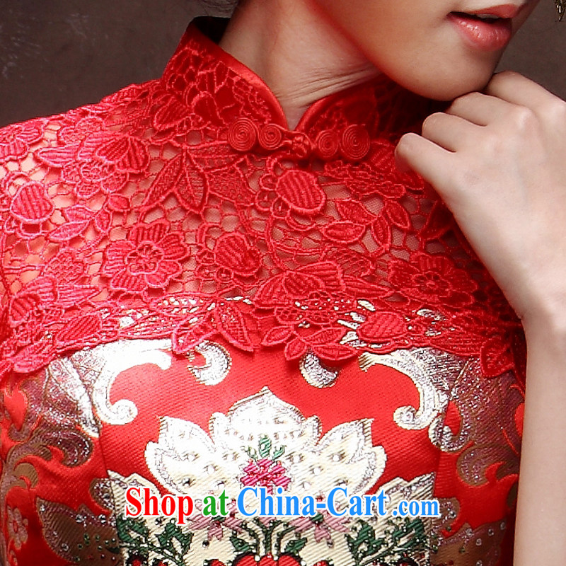 Sir David WILSON, bridal wedding dress skirt Chinese red-su Wo service 2015 spring and summer new stylish retro long serving toast red 9 XXL cuff, no point in time, and shopping on the Internet