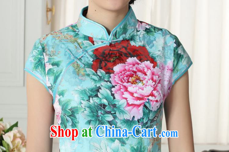 Mrs Ingrid economy sprawl Tang with improved cheongsam 2015 summer dress fashion style retro beauty short-sleeved larger dresses green XXL pictures, price, brand platters! Elections are good character, the national distribution, so why buy now enjoy more preferential! Health