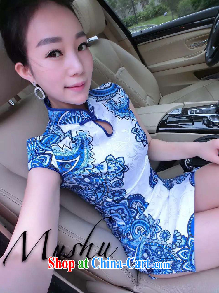 Oh, the 2015 summer retro name yuan style tight package and blue and white porcelain cheongsam dress white L pictures, price, brand platters! Elections are good character, the national distribution, so why buy now enjoy more preferential! Health